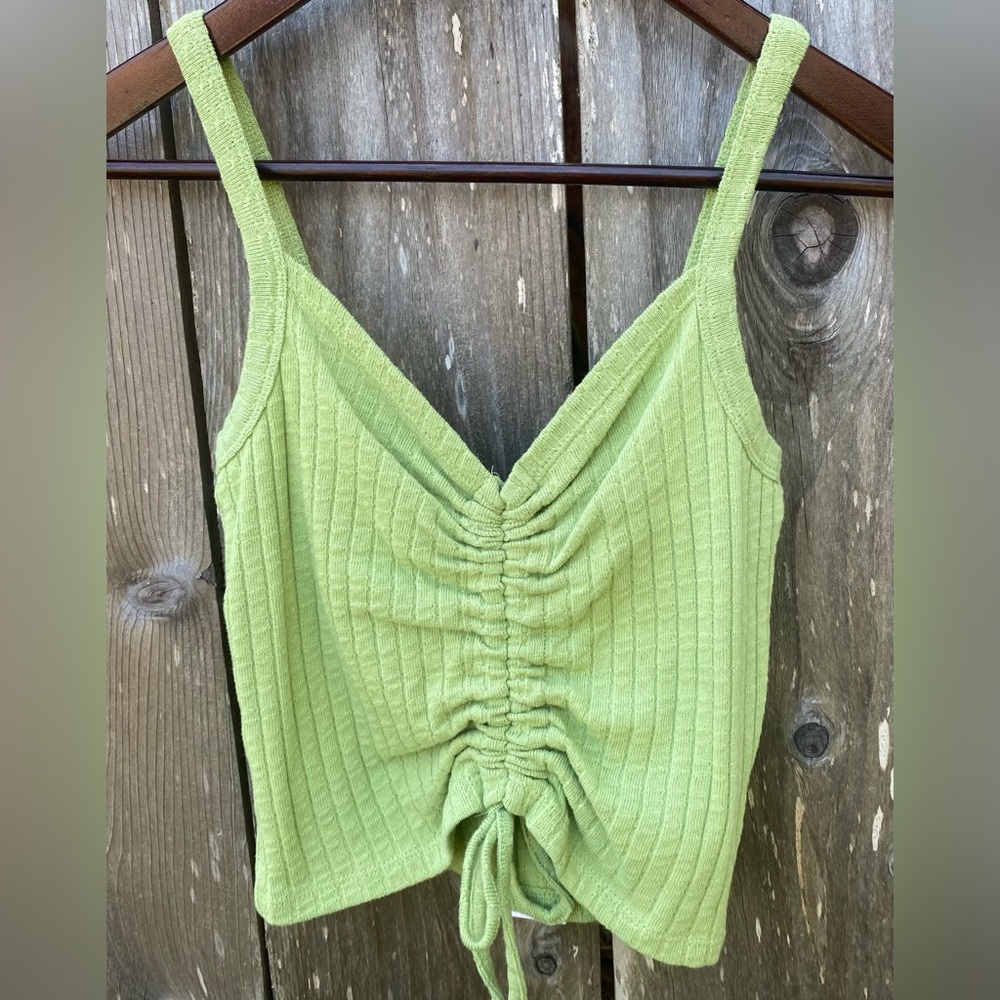 Ghanda Green Ribbed Ruched Camisole - Picture 3 of 6